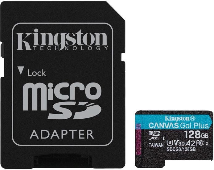 Карта памяти Kingston Canvas Go! Plus microSDXC 128GB (с адаптером) от компании Интернет-магазин marchenko - фото 1