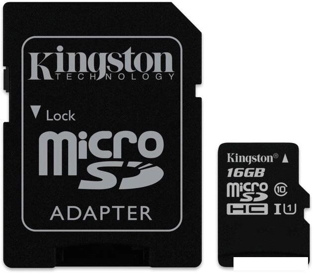 Карта памяти Kingston microSDHC (Class 10) U1 16GB + адаптер [SDCIT/16GB] от компании Интернет-магазин marchenko - фото 1