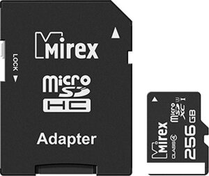 Карта памяти Mirex microSDXC 13613-AD3UH256 256GB (с адаптером)