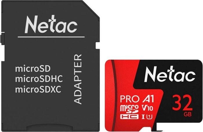 Карта памяти Netac P500 Extreme Pro 32GB NT02P500PRO-032G-R (с адаптером) от компании Интернет-магазин marchenko - фото 1