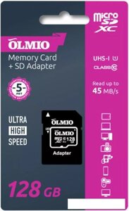 Карта памяти Olmio microSDXC 128GB V30 UHS-I Class 3 (U3)