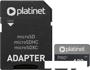 Карта памяти Platinet PMMSDX128UIII 128GB + адаптер от компании Интернет-магазин marchenko - фото 1