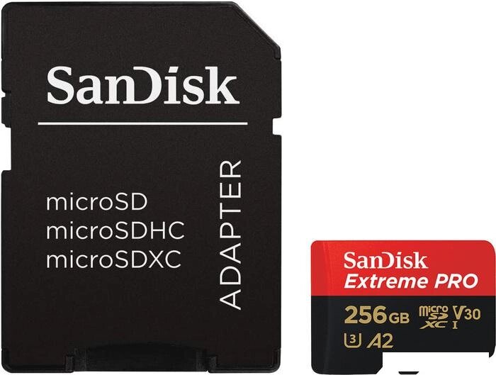 Карта памяти SanDisk Extreme PRO microSDXC SDSQXCD-256G-GN6MA 256GB (с адаптером) от компании Интернет-магазин marchenko - фото 1