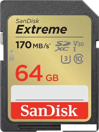 Карта памяти SanDisk Extreme SDXC SDSDXV2-064G-GNCIN 64GB от компании Интернет-магазин marchenko - фото 1