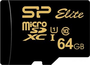 Карта памяти silicon-power elite gold microsdxc SP064gbstxbu1V1g 64GB