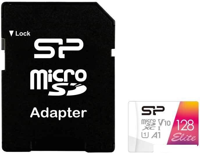 Карта памяти Silicon-Power Elite microSDXC SP128GBSTXBV1V20SP 128GB (с адаптером) от компании Интернет-магазин marchenko - фото 1