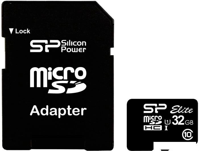 Карта памяти Silicon-Power microSDHC Elite UHS-1 (Class 10) 32 GB (SP032GBSTHBU1V10-SP) от компании Интернет-магазин marchenko - фото 1