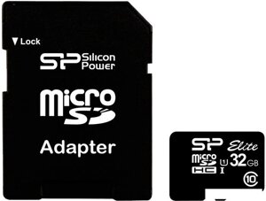 Карта памяти silicon-power microsdhc elite UHS-1 (class 10) 32 GB (SP032gbsthbu1V10-SP)