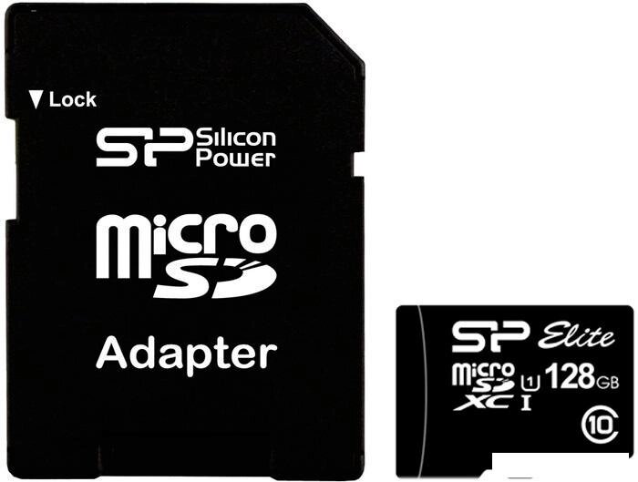 Карта памяти Silicon-Power microSDXC Elite UHS-1 (Class 10) 128GB (SP128GBSTXBU1V10SP) от компании Интернет-магазин marchenko - фото 1
