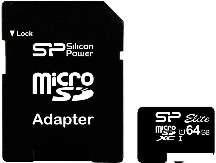 Карта памяти Silicon-Power microSDXC Elite UHS-1 (Class 10) 64 GB (SP064GBSTXBU1V10-SP) от компании Интернет-магазин marchenko - фото 1