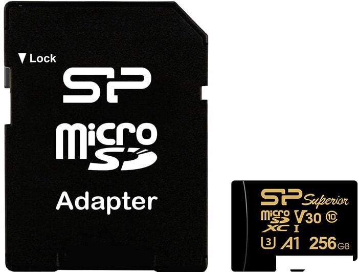 Карта памяти Silicon-Power Superior Golden A1 microSDXC SP256GBSTXDV3V1GSP 256GB от компании Интернет-магазин marchenko - фото 1