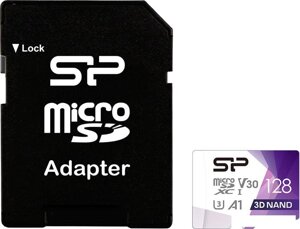 Карта памяти Silicon-Power Superior Pro microSDXC SP128GBSTXDU3V20AB 128GB + адаптер