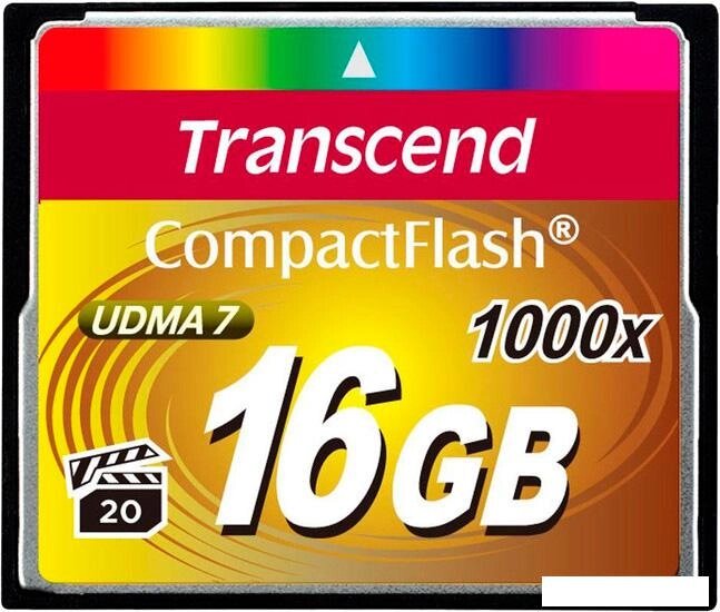 Карта памяти Transcend 1000x CompactFlash Ultimate 16GB (TS16GCF1000) от компании Интернет-магазин marchenko - фото 1