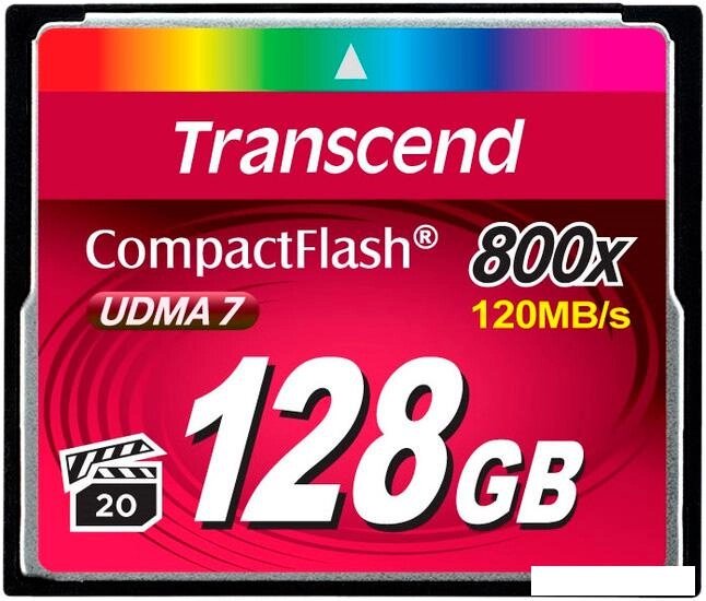 Карта памяти Transcend 800x CompactFlash Premium 128GB (TS128GCF800) от компании Интернет-магазин marchenko - фото 1