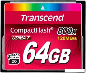 Карта памяти Transcend 800x CompactFlash Premium 64GB (TS64GCF800)