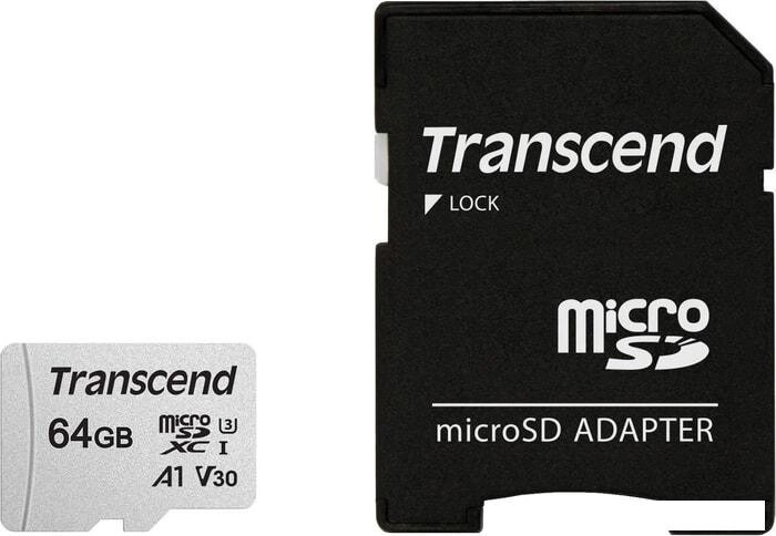 Карта памяти Transcend microSDXC 300S 64GB + адаптер от компании Интернет-магазин marchenko - фото 1