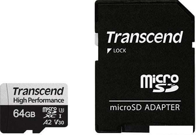 Карта памяти Transcend microSDXC 330S 64GB (с адаптером) от компании Интернет-магазин marchenko - фото 1