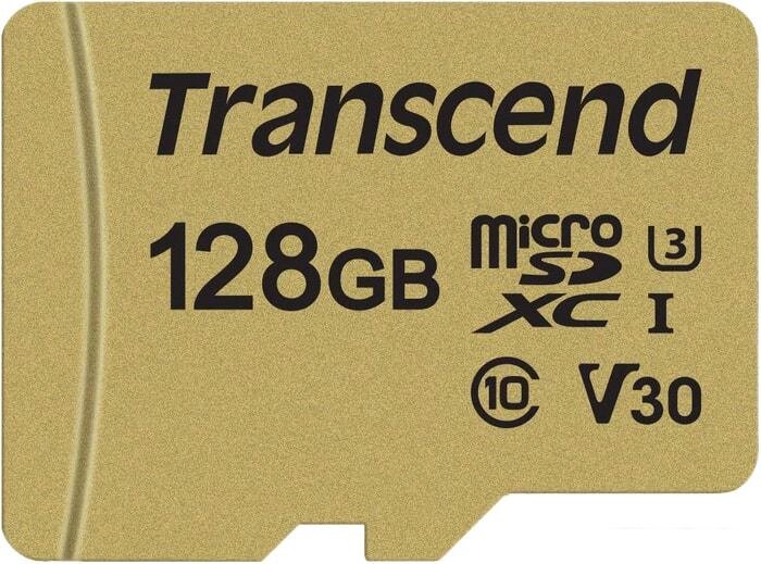 Карта памяти Transcend microSDXC 500S 128GB + адаптер от компании Интернет-магазин marchenko - фото 1