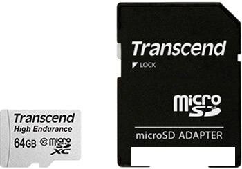 Карта памяти Transcend microSDXC HE (Class 10) UHS-I 64GB + адаптер [TS64GUSDXC10V] от компании Интернет-магазин marchenko - фото 1