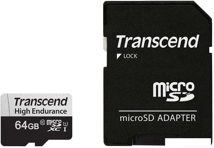 Карта памяти Transcend microSDXC TS64GUSD350V 64GB (с адаптером) от компании Интернет-магазин marchenko - фото 1