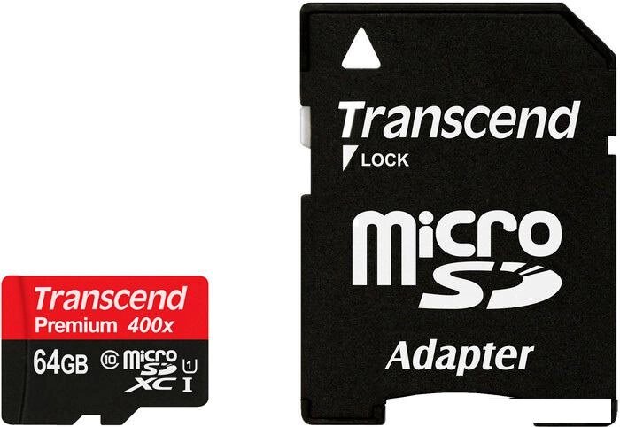 Карта памяти Transcend microSDXC UHS-I 400x Premium (Class 10) 64GB (TS64GUSDU1) от компании Интернет-магазин marchenko - фото 1