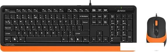 Клавиатура + мышь A4Tech Fstyler F1010 (черный/оранжевый) от компании Интернет-магазин marchenko - фото 1