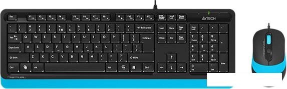 Клавиатура + мышь A4Tech Fstyler F1010 (черный/синий) от компании Интернет-магазин marchenko - фото 1