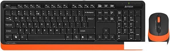 Клавиатура + мышь A4Tech Fstyler FG1010 (черный/оранжевый) от компании Интернет-магазин marchenko - фото 1