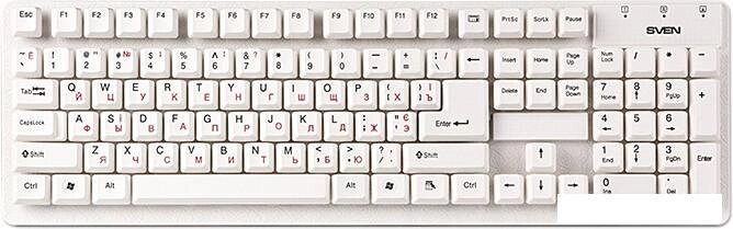 Клавиатура SVEN Standard 301 USB (белый) от компании Интернет-магазин marchenko - фото 1