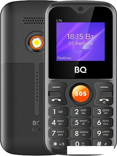 Кнопочный телефон BQ-Mobile BQ-1853 Life (черный/оранжевый) от компании Интернет-магазин marchenko - фото 1
