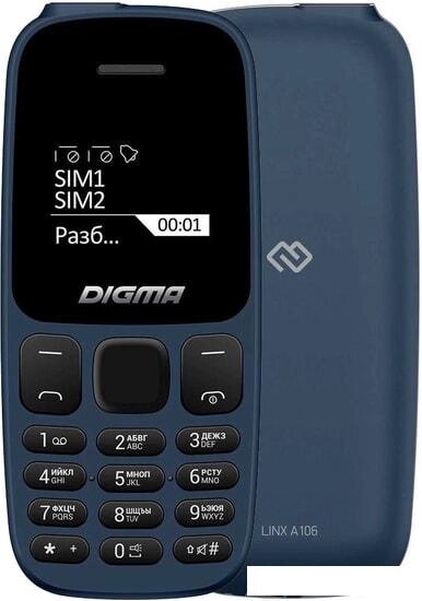 Кнопочный телефон Digma Linx A106 (синий) от компании Интернет-магазин marchenko - фото 1