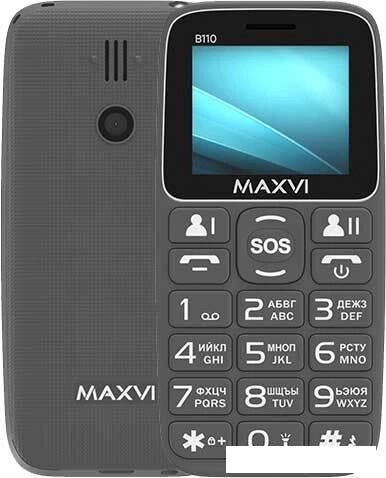 Кнопочный телефон Maxvi B110 (серый)