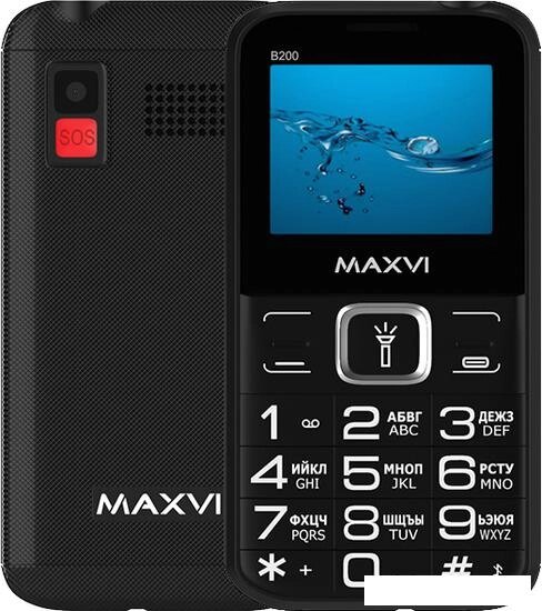 Кнопочный телефон Maxvi B200 (черный) от компании Интернет-магазин marchenko - фото 1