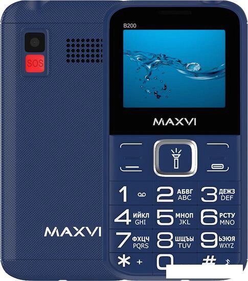 Кнопочный телефон Maxvi B200 (синий) от компании Интернет-магазин marchenko - фото 1
