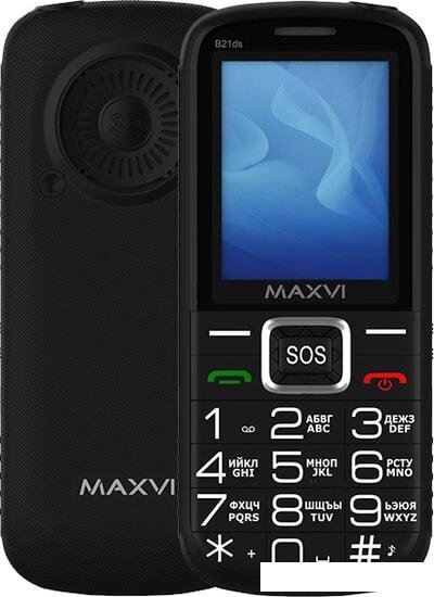 Кнопочный телефон Maxvi B21ds (черный) от компании Интернет-магазин marchenko - фото 1
