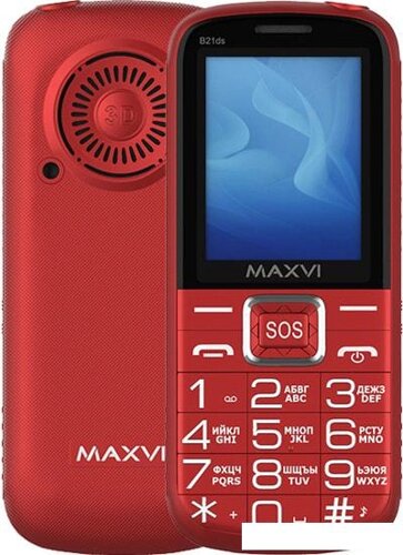 Кнопочный телефон Maxvi B21ds (красный)