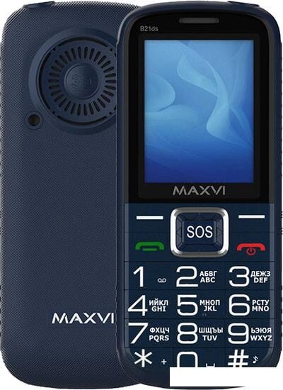 Кнопочный телефон Maxvi B21ds (синий) от компании Интернет-магазин marchenko - фото 1