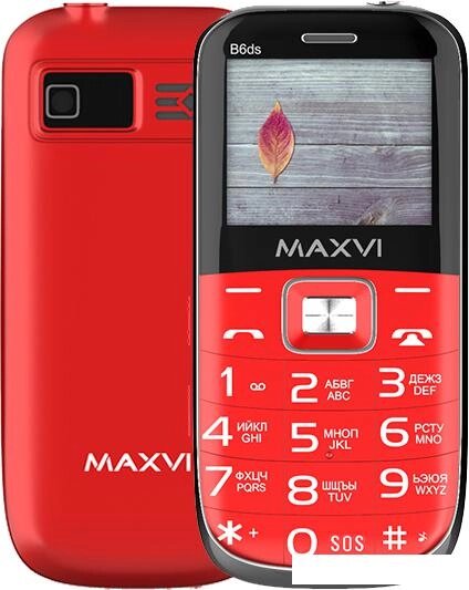 Кнопочный телефон Maxvi B6ds (красный) от компании Интернет-магазин marchenko - фото 1