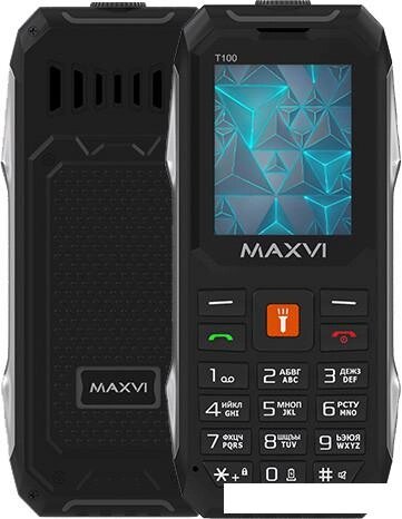 Кнопочный телефон Maxvi T100 (черный) от компании Интернет-магазин marchenko - фото 1