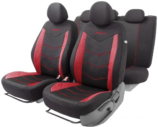 Комплект чехлов для сидений Autoprofi Aeroboost AER-1102 (черный/красный) от компании Интернет-магазин marchenko - фото 1