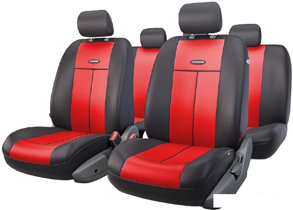 Комплект чехлов для сидений Autoprofi TT-902P (черный/красный) от компании Интернет-магазин marchenko - фото 1