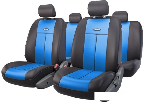Комплект чехлов для сидений Autoprofi TT-902P (черный/синий) от компании Интернет-магазин marchenko - фото 1