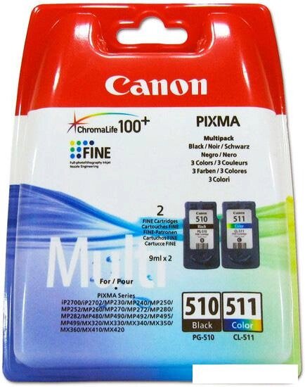 Комплект картриджей Canon PG-510 / CL-511 MultiPack [2970B010] от компании Интернет-магазин marchenko - фото 1