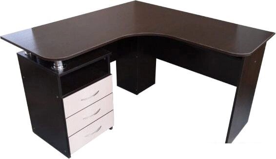 Компьютерный стол Компас мебель КС-003-23 (венге темный/дуб молочный) от компании Интернет-магазин marchenko - фото 1