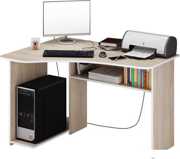 Компьютерный стол MFMaster Триан-1 (левый, дуб сонома) от компании Интернет-магазин marchenko - фото 1