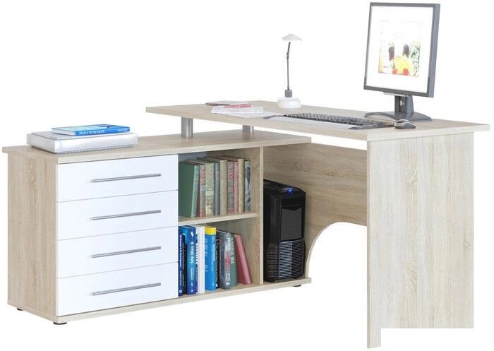 Компьютерный стол Сокол КСТ-109 левый (дуб сонома/белый) от компании Интернет-магазин marchenko - фото 1