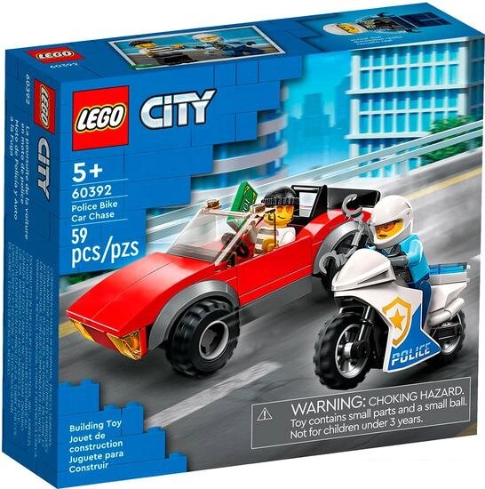 Конструктор LEGO City 60392 Полицейская погоня на байке от компании Интернет-магазин marchenko - фото 1