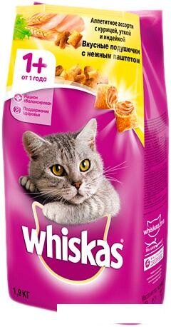 Корм для кошек Whiskas Аппетитное ассорти с курицей, уткой и индейкой 1.9 кг от компании Интернет-магазин marchenko - фото 1