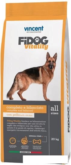 Корм для собак Vincent Fidog Vitality 20 кг от компании Интернет-магазин marchenko - фото 1