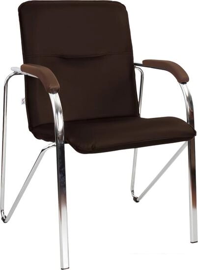 Кресло Белс Самба Chrome V 451375/V3 (кожзам темно-коричневый/темный орех) от компании Интернет-магазин marchenko - фото 1